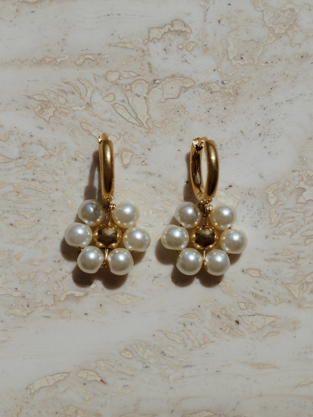 Pearly Flower Earrings