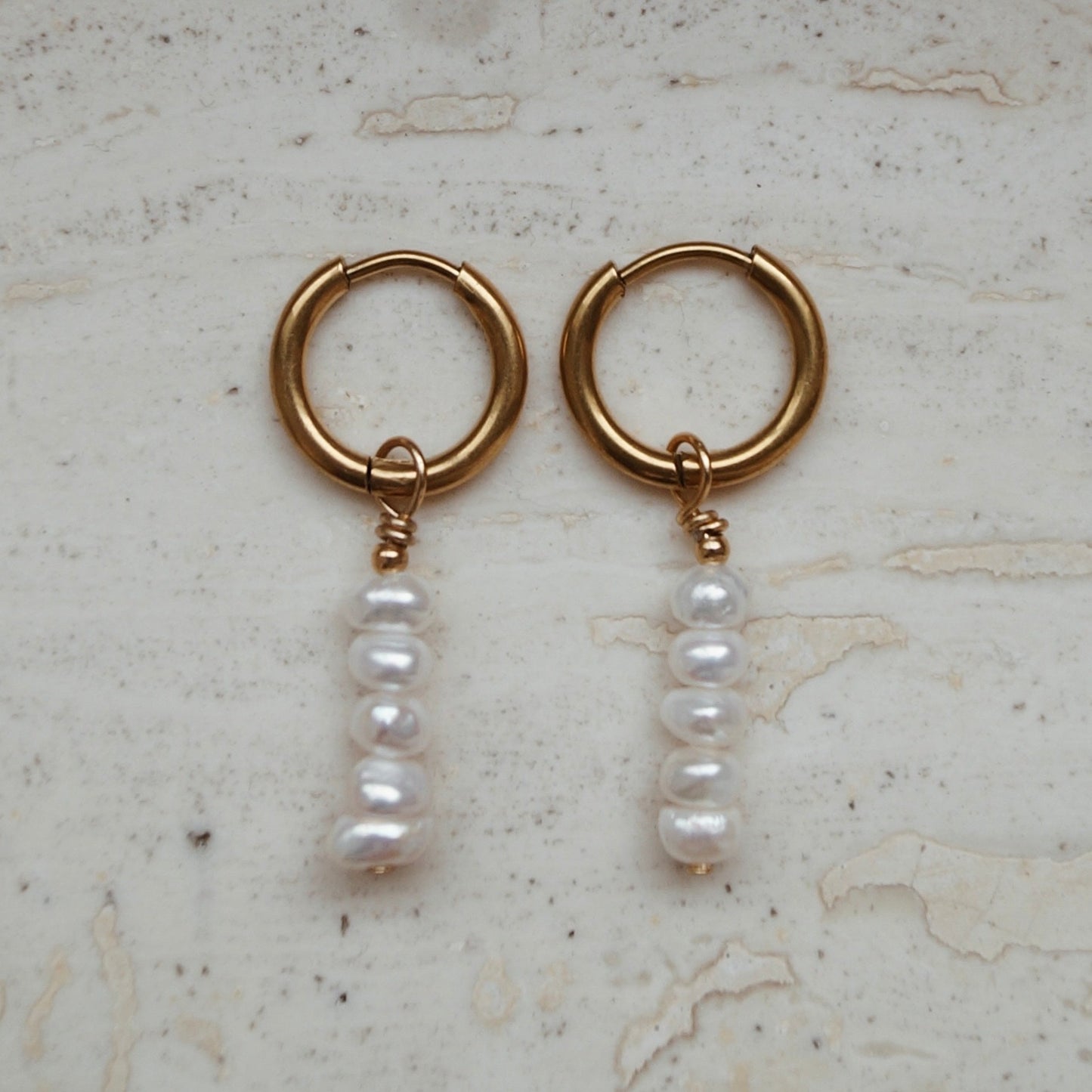 Pearly Gold Earrings