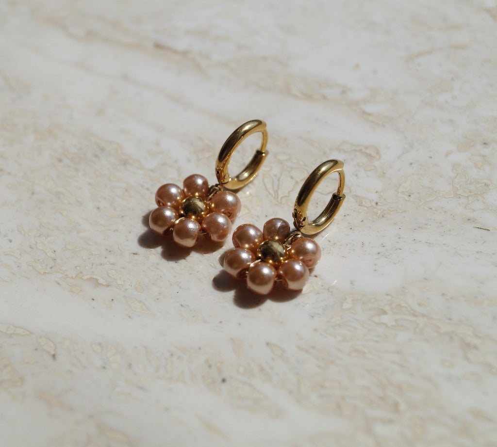 Pearly Flower Earrings