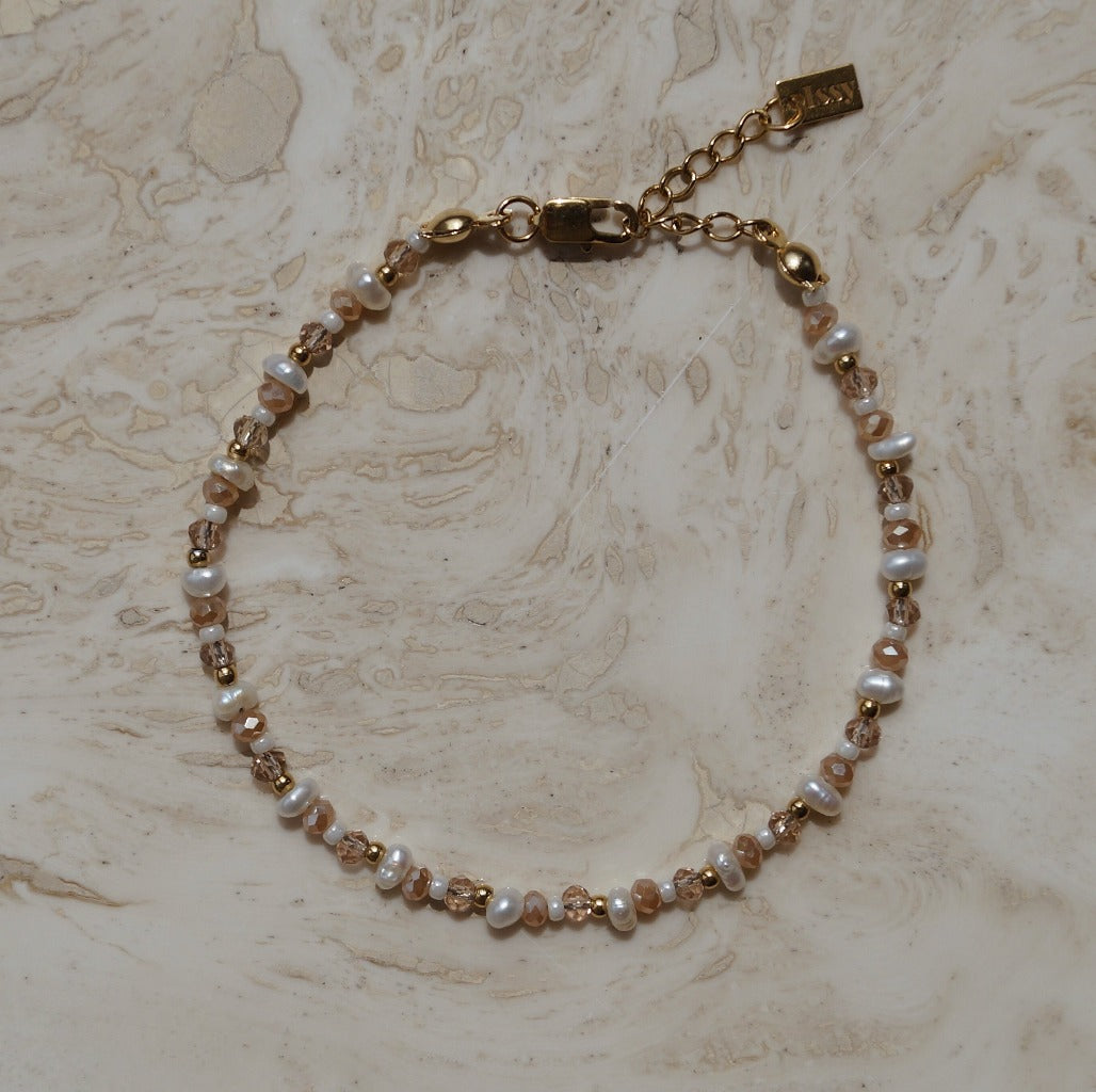 Zoetwaterparel, sweetwaterpearl, natuurlijke parel armband