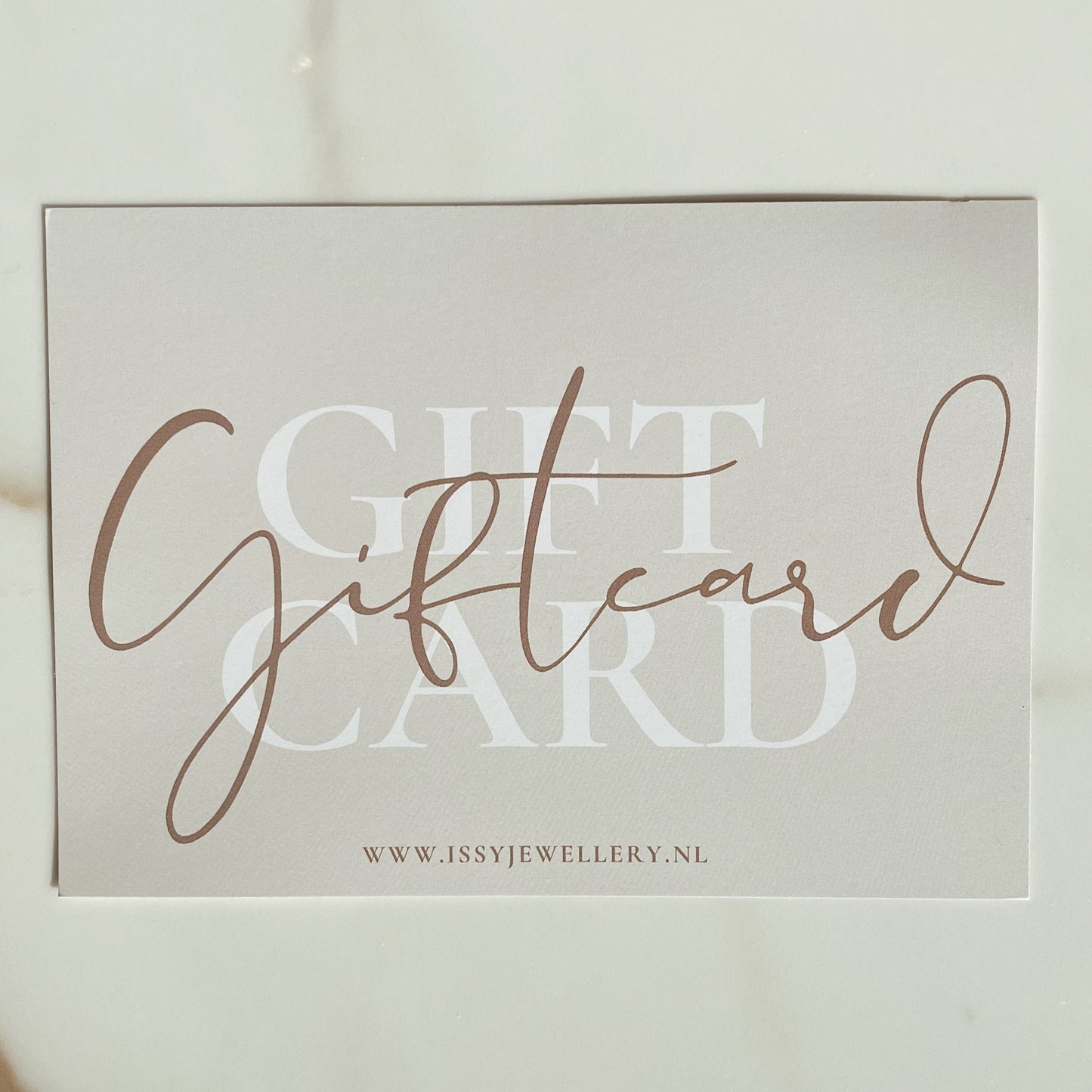ISSY Giftcard, Sieradenmerk giftcard, Cadeaubon sieradenmerk, Sieradencadeaukaart, Juwelenmerk geschenkbon, Giftcard voor sieraden