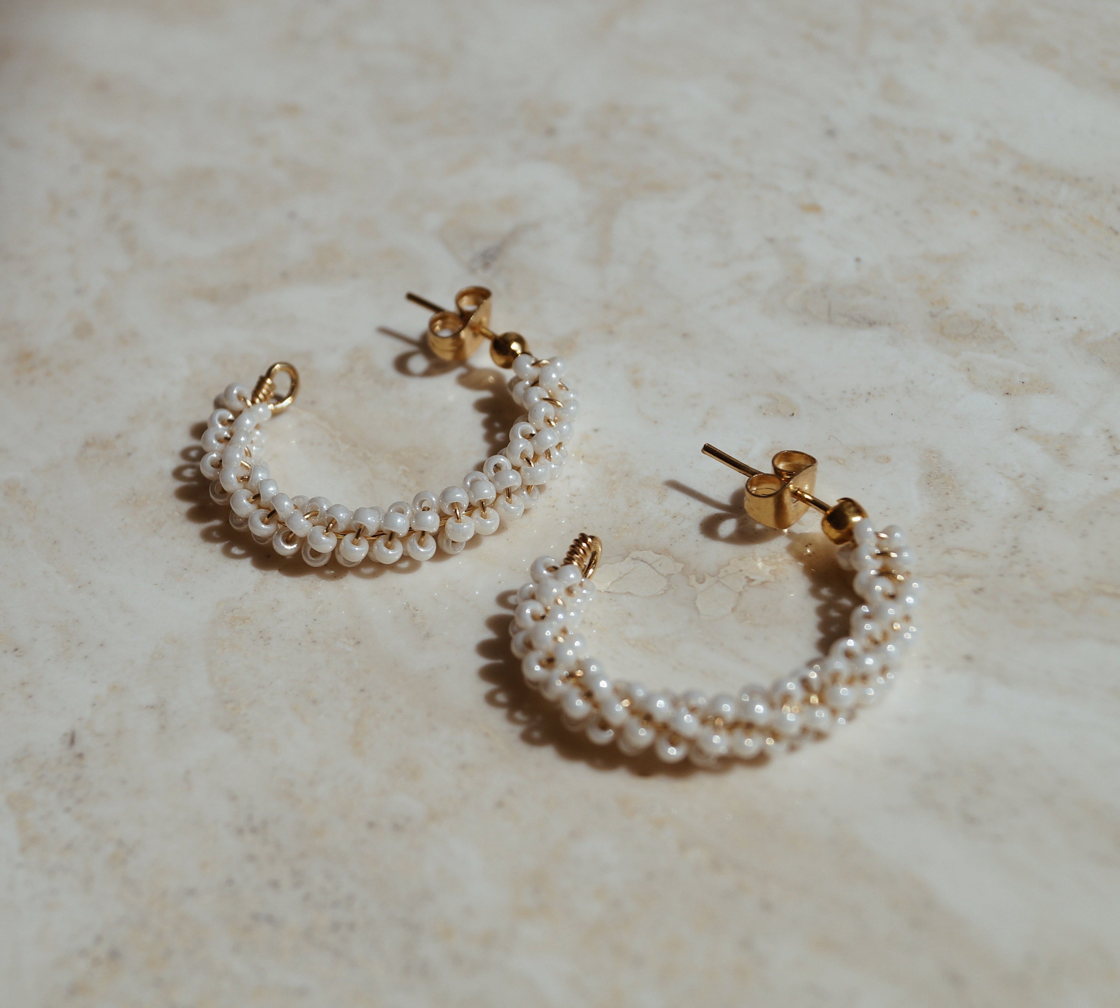 White Perfect Hoops - ISSY Jewellery