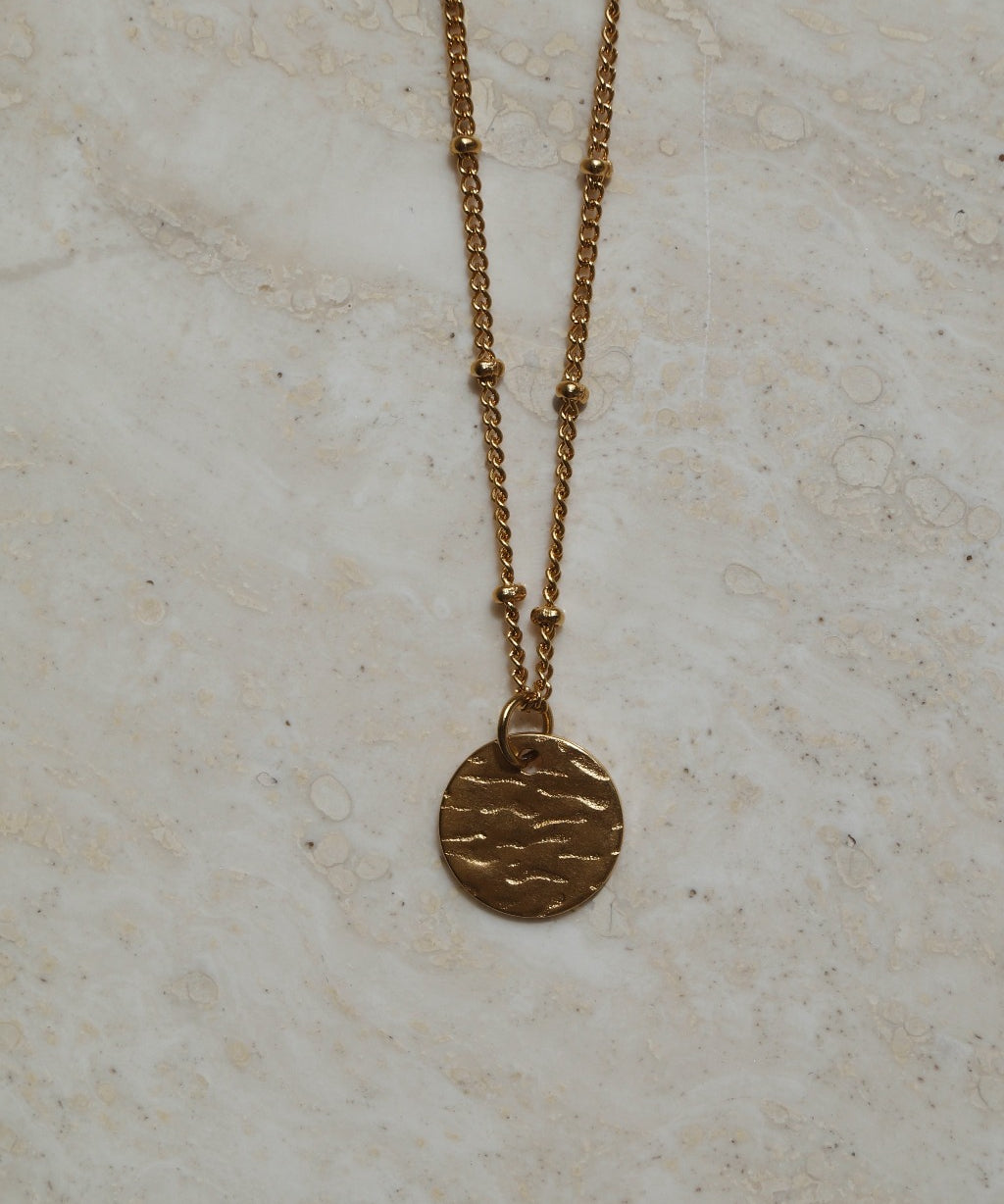 Gouden ketting. Vintage coin ketting. Bedel ketting. Subtiele ketting.