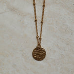 Gouden ketting. Vintage coin ketting. Bedel ketting. Subtiele ketting.