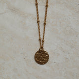 Gouden ketting. Vintage coin ketting. Bedel ketting. Subtiele ketting.