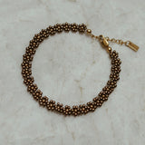Handgemaakte stainless steel bloementjes armband van hoge kwaliteit miyuki rocailles in de kleur bruin.