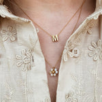 Gouden monogram ketting, Gouden naamketting, Gouden hanger met initialen