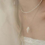 White Spiral Shell Necklace