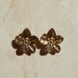 Golden Flower stud earrings