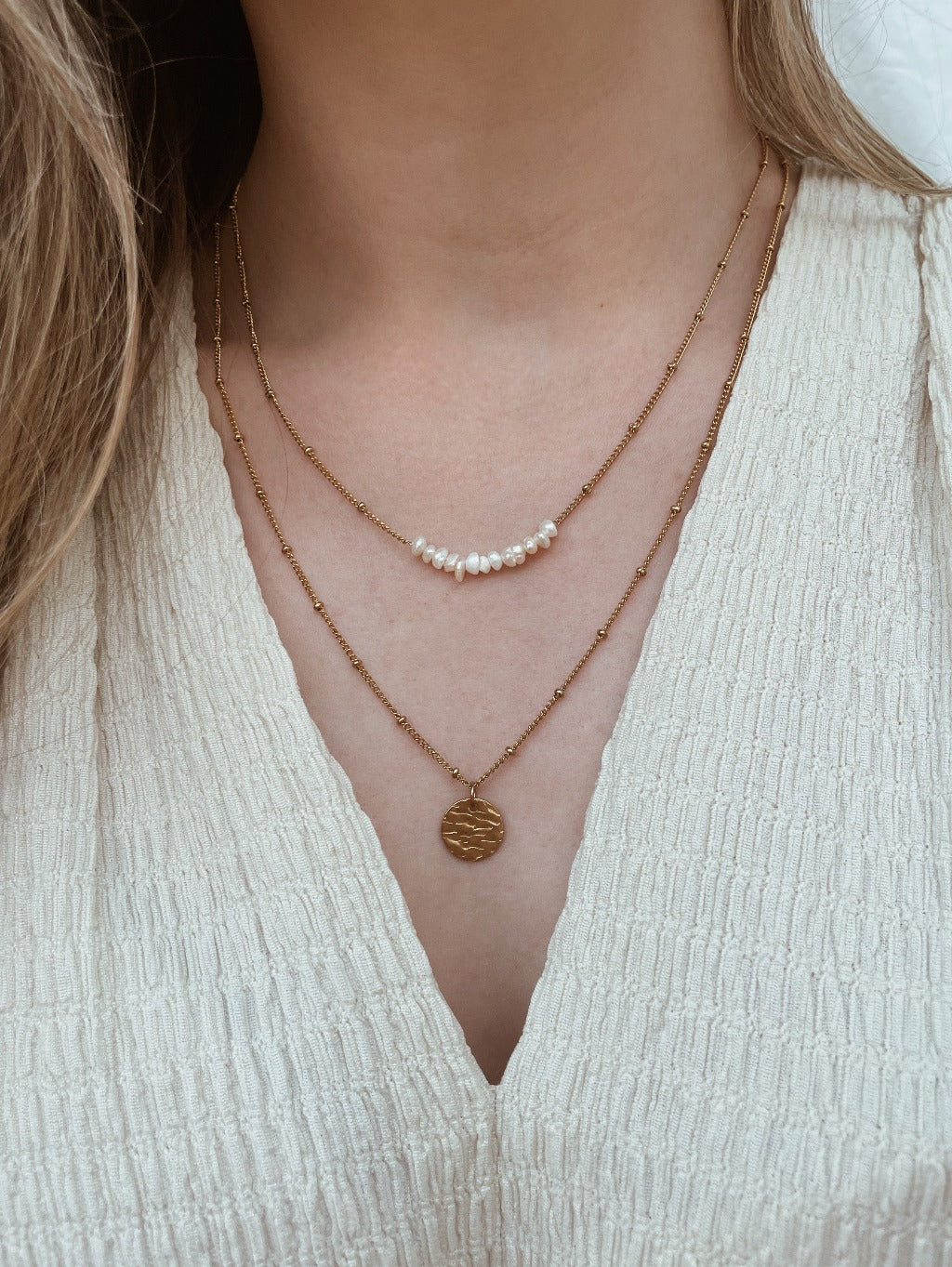 Gouden ketting. Vintage coin ketting. Bedel ketting. Subtiele ketting.