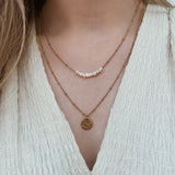 Gouden ketting. Vintage coin ketting. Bedel ketting. Subtiele ketting.