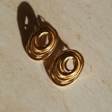 Golden Spiral Stud Earrings