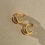 Small Triple Hoop earrings