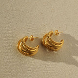 Golden Messy Hoops