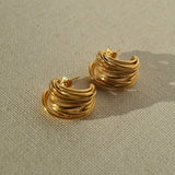 Golden Messy Hoops