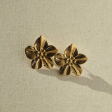 Golden Flower stud earrings