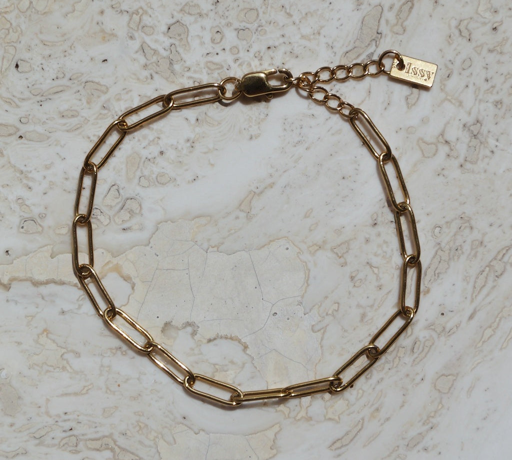 Stoere gouden armband, subtiele gouden armband, chique gouden armband 