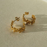 Flower Hoop Earrings