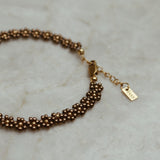 Handgemaakte stainless steel bloementjes armband van hoge kwaliteit miyuki rocailles in de kleur bruin.
