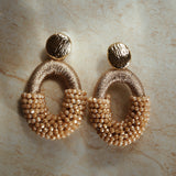 Half Beaded Statement Earrings
