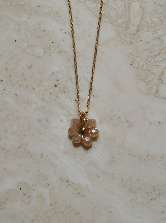 Statement bloem ketting, Bloemblaadjes hanger, Elegante bloemen ketting, Gouden bloem hanger, bloemetjes ketting stainless steel