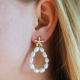 Sea Earrings. Zeesterren oorbellen. Zomerse oorbellen. Parel oorbellen. Vakantie oorbellen.
