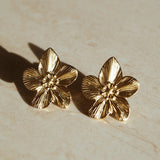 Golden Flower stud earrings