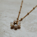 Ketting, gouden ketting met hanger, gouden ketting met bloem hanger