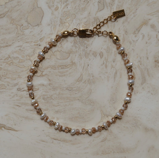 Zoetwaterparel, sweetwaterpearl, natuurlijke parel armband