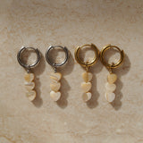 Beige Heart Earrings