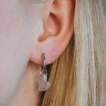 Sparkling Earrings. Stainless steel oorbellen. Hartjes oorbellen. Zilveren oorbellen.
