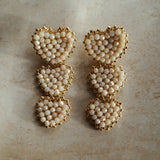 Triple Heart Statement Earrings
