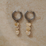 Beige Heart Earrings
