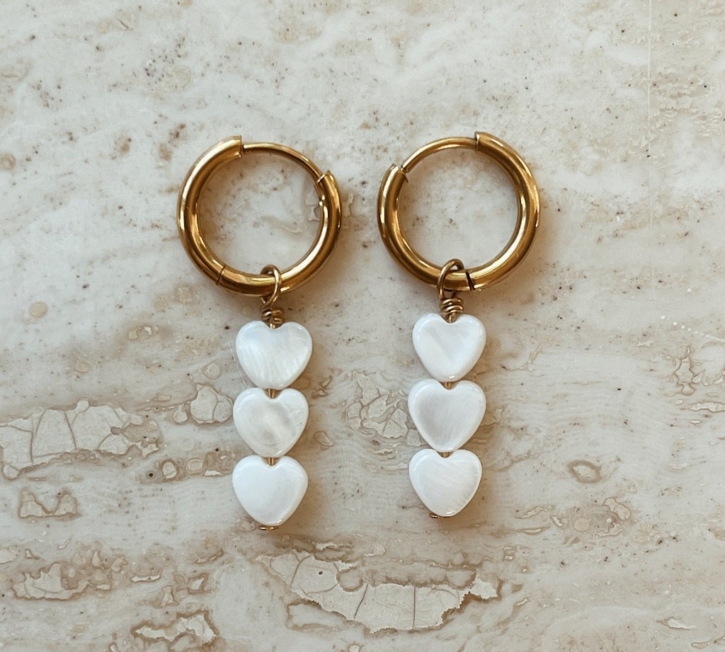 White Heart Earrings - ISSY Jewellery