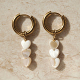 White Heart Earrings