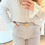 Taupe Lether Belt