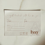 ISSY Jewellery Giftcard, Sieraden giftvoucher, Sieraad cadeau tegoed, Juwelencadeaubon, Sieradenwinkel giftcard, Sieraden presentatiekaart