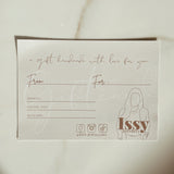 ISSY Jewellery Giftcard, Sieraden giftvoucher, Sieraad cadeau tegoed, Juwelencadeaubon, Sieradenwinkel giftcard, Sieraden presentatiekaart